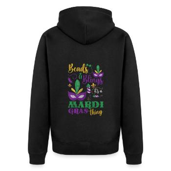 Carnival Celebration Colorful Beads - Unisex Premium Organic Zip Hoodie - black - Back - Nico (187cm)