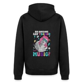 Techno Dubstep Raver - Veste à capuche bio Premium Unisexe - noir - Dos - Nico (187cm)