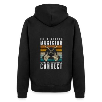 Musiker Spende Konzert - Unisex Premium Bio Zip Hoodie - Schwarz - Hinten - Nico (187cm)