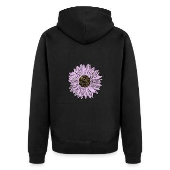 Flower pastel flower flowers pastel flowers lilac - Unisex Premium Organic Zip Hoodie - black - Back - Nico (187cm)