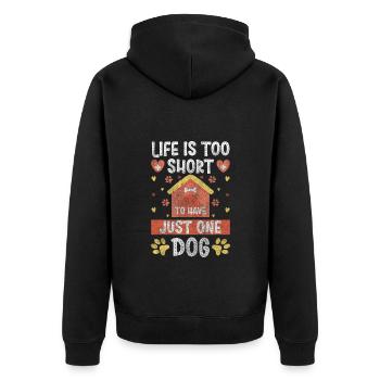 Dog owner four-legged puppy love - Unisex Premium Organic Zip Hoodie - black - Back - Nico (187cm)