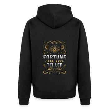 Readers Future Tarot Cards Palmistry - Unisex Premium Organic Zip Hoodie - black - Back - Nico (187cm)