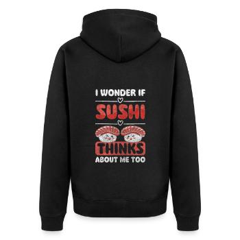 Sushi japonais - Veste à capuche bio Premium Unisexe - noir - Dos - Nico (187cm)