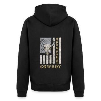 Far West America Bandit Brave - Veste à capuche bio Premium Unisexe - noir - Dos - Nico (187cm)