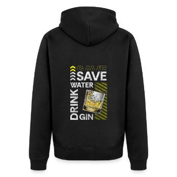Drinks crash - Unisex Premium Organic Zip Hoodie - black - Back - Nico (187cm)