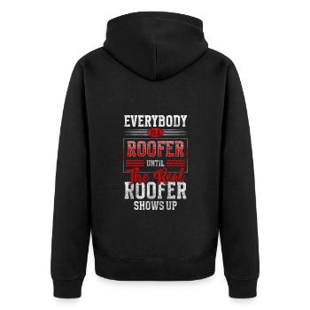 roofer, specialist trade, gutter - Unisex Premium Organic Zip Hoodie - black - Back - Nico (187cm)
