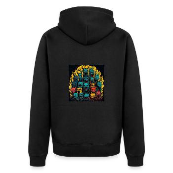 Monster - Unisex Premium Bio Zip Hoodie - Schwarz - Hinten - Nico (187cm)