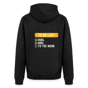 Liste des choses à faire Investir Hodl Lambo - Veste à capuche bio Premium Unisexe - noir - Dos - Nico (187cm)