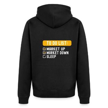 Liste des choses à faire Investir - Veste à capuche bio Premium Unisexe - noir - Dos - Nico (187cm)