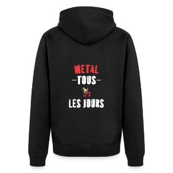 Metal tous les jours t-shirt homme musique - Veste à capuche bio Premium Unisexe - noir - Dos - Nico (187cm)
