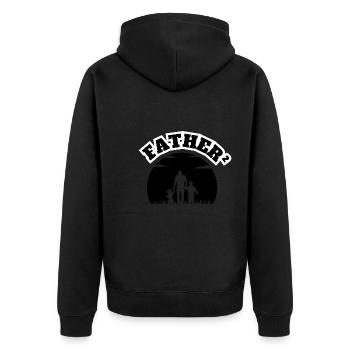 Father² 2 Kids Boy And Girl Black - Unisex Premium Bio Zip Hoodie - Schwarz - Hinten - Nico (187cm)