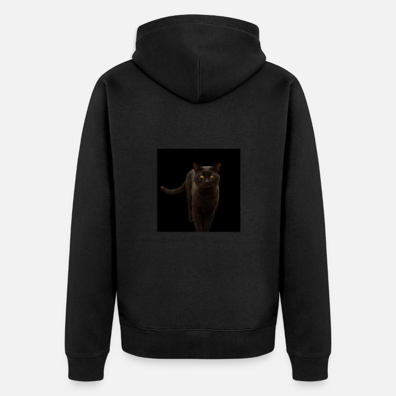 chat noir chat chaton - Veste à capuche bio Premium Unisexe - noir
