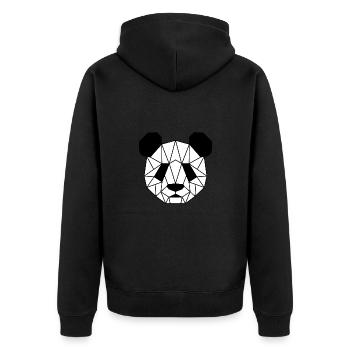 Panda - Unisex Premium Bio Zip Hoodie - Schwarz - Hinten - Nico (187cm)