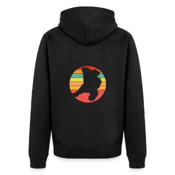 Yorkie Yorkshire Terrier Silhouette sur la roue chromatique - Veste à capuche bio Premium Unisexe - noir - Dos - Nico (187cm)