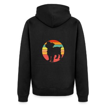 Yorkie Yorkshire Terrier Silhouette sur la roue chromatique - Veste à capuche bio Premium Unisexe - noir - Dos - Nico (187cm)