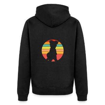 Yorkie Yorkshire Terrier Silhouette sur la roue chromatique - Veste à capuche bio Premium Unisexe - noir - Dos - Nico (187cm)