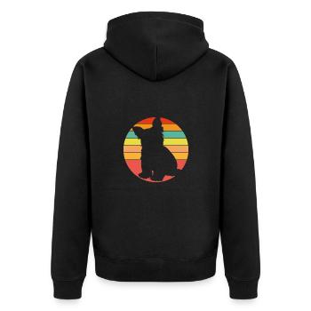 Yorkie Yorkshire Terrier Silhouette sur la roue chromatique - Veste à capuche bio Premium Unisexe - noir - Dos - Nico (187cm)