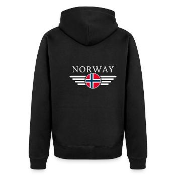 T-shirt Norvège : Nature, Aurores boréales - Veste à capuche bio Premium Unisexe - noir - Dos - Nico (187cm)