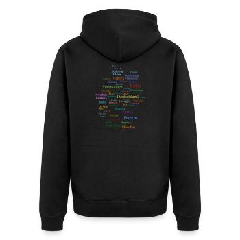 Deutschland Karte - Unisex Premium Bio Zip Hoodie - Schwarz - Hinten - Nico (187cm)