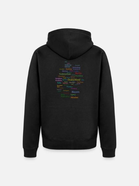 Deutschland Karte - Unisex Premium Bio Zip Hoodie - Schwarz