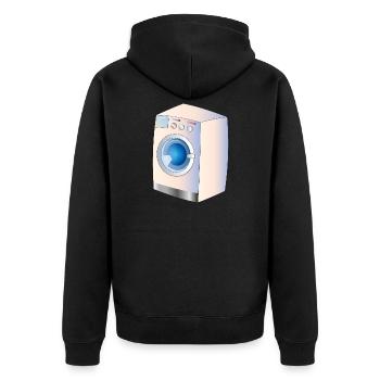 Washing machine in comic style for fresh ideas - Unisex Premium Organic Zip Hoodie - black - Back - Nico (187cm)
