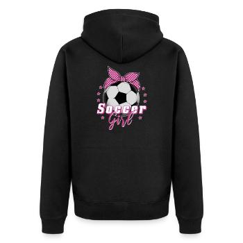 Soccer fille de football fille de football cadeau - Veste à capuche bio Premium Unisexe - noir - Dos - Nico (187cm)