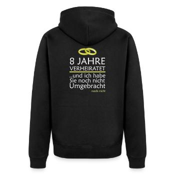8 Jahre Verheiratet Blecherne Hochzeit Geschenk - Unisex Premium Bio Zip Hoodie - Schwarz - Hinten - Nico (187cm)