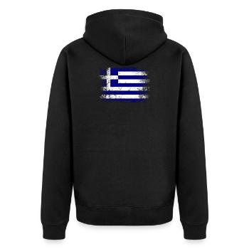 Grèce Drapeau grec Vintage - Veste à capuche bio Premium Unisexe - noir - Dos - Nico (187cm)