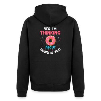 Yes, I'm thinking of donuts too - Unisex Premium Organic Zip Hoodie - black - Back - Nico (187cm)