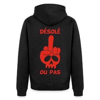 Crâne rouge malpoli - Veste à capuche bio Premium Unisexe - noir - Dos - Nico (187cm)