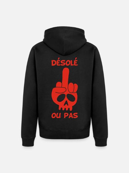 Crâne rouge malpoli - Veste à capuche bio Premium Unisexe - noir