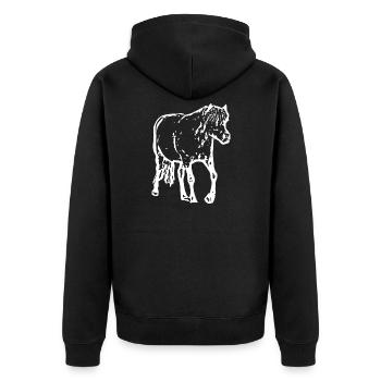 cheval blanc cheval blanc t-shirt cadeau cavalier - Veste à capuche bio Premium Unisexe - noir - Dos - Nico (187cm)