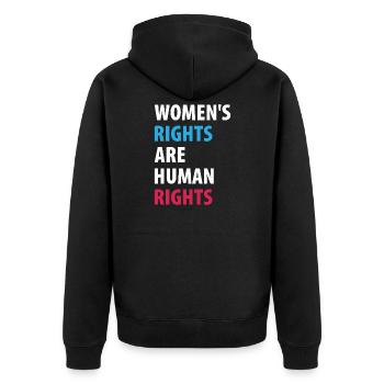 Les droits des femmes sont des droits humains - Veste à capuche bio Premium Unisexe - noir - Dos - Nico (187cm)