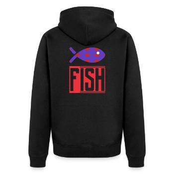 FISH. HUMOUR. POISSON. SARDINE. POISSON D'AVRIL - Veste à capuche bio Premium Unisexe - noir - Dos - Nico (187cm)