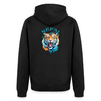 Tigre Du Népal - Veste à capuche bio Premium Unisexe - noir - Dos - Nico (187cm)