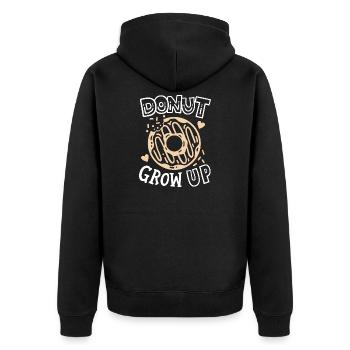 Donut Donut-Wortspiel - Unisex Premium Bio Zip Hoodie - Schwarz - Hinten - Nico (187cm)