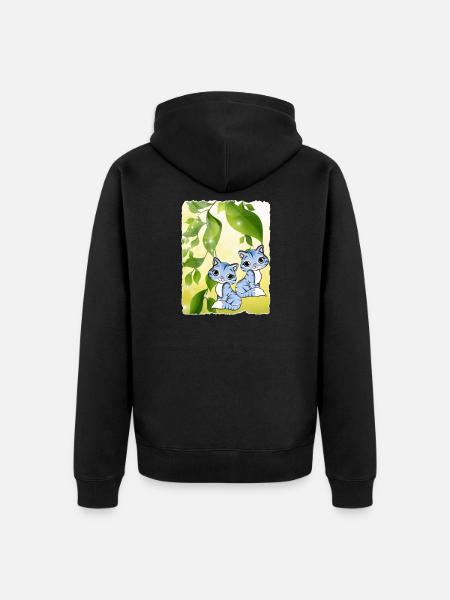Katzenbeeren - Unisex Premium Bio Zip Hoodie - Schwarz