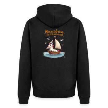 Sail unicorn ahoy ! - Unisex Premium Organic Zip Hoodie - black - Back - Nico (187cm)