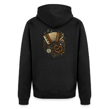 Conception d'accordéon - Tente de musique folklorique et de festival - Veste à capuche bio Premium Unisexe - noir - Dos - Nico (187cm)