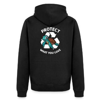 Protégez ce que vous aimez – protection des tortues - Veste à capuche bio Premium Unisexe - noir - Dos - Nico (187cm)