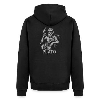 Plato the ancient philosopher as a hipster - Unisex Premium Organic Zip Hoodie - black - Back - Nico (187cm)