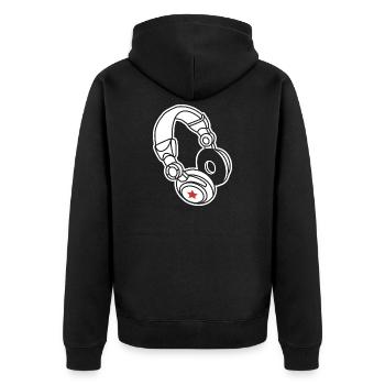 Headphones Star : Musique et ambiance de fête - Veste à capuche bio Premium Unisexe - noir - Dos - Nico (187cm)