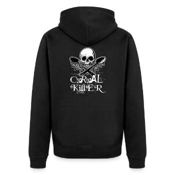 Tueur de céréales skull - Veste à capuche bio Premium Unisexe - noir - Dos - Nico (187cm)