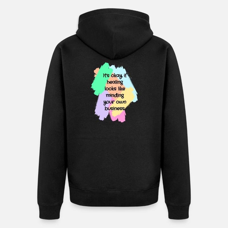 Healing Boundaries Slogan - Veste à capuche bio Premium Unisexe - noir