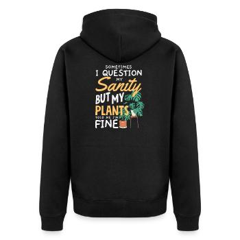 Garten- Und Pflanzenliebhaber Geschenke - Unisex Premium Bio Zip Hoodie - Schwarz - Hinten - Nico (187cm)