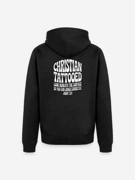 Christian Tattooed Look Beneath - Unisex Premium Organic Zip Hoodie - black