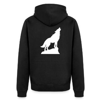 Wolf Animal Icon - Unisex Premium Organic Zip Hoodie - black - Back - Nico (187cm)