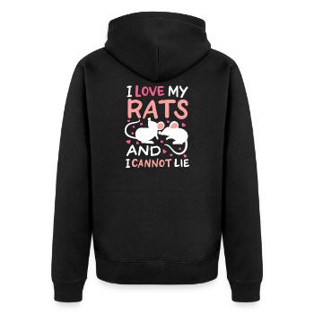 J’adore mes rats et je ne peux pas mentir design - Veste à capuche bio Premium Unisexe - noir - Dos - Nico (187cm)