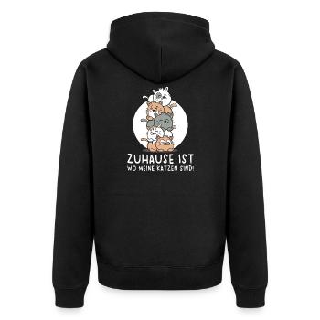 Chat propriétaire de chat, chat dit cadeau - Veste à capuche bio Premium Unisexe - noir - Dos - Nico (187cm)