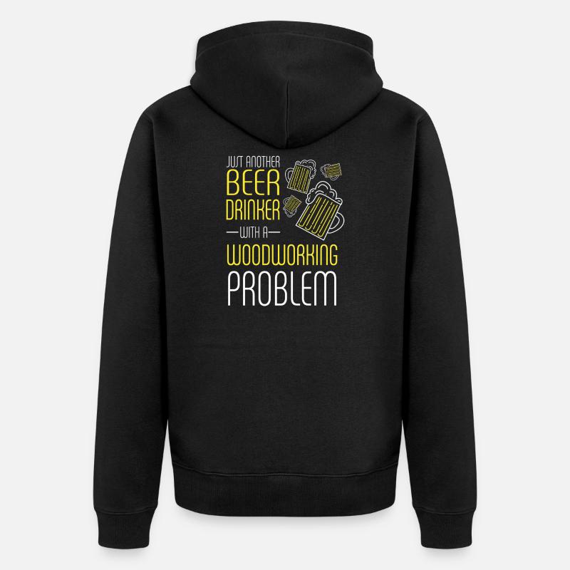 Øldrikker med træarbejdsproblem - Premium økologisk unisex-hættejakke - sort